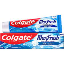 Colgate MaxFresh Breath Freshner Cavity Protection Toothpaste, 81g, Peppermint Ice, Blue Gel Paste with Menthol, Cooling crystals for fresh breath
